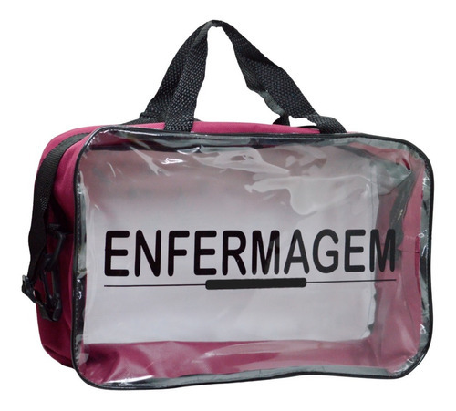 Bolsa Enfermagem Personalizada Academica Estagio Cor VINHO TRANSPARENTE