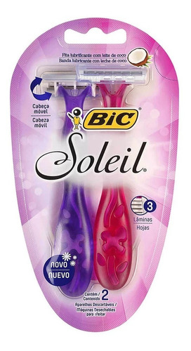 Aparelho De Depilar Bic Soleil Com 2 Unidades / Cabeça Móvel