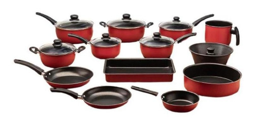 Conjunto De Panelas Antiaderente 13 Peças Vermelho