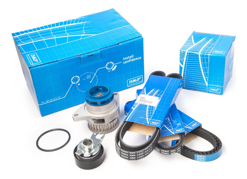 Kit Distribucion C/bomba + Poly V Gol 1.6/1.4 8v Skf