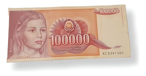 Billete De Yugoslavia 100000 Año 1989