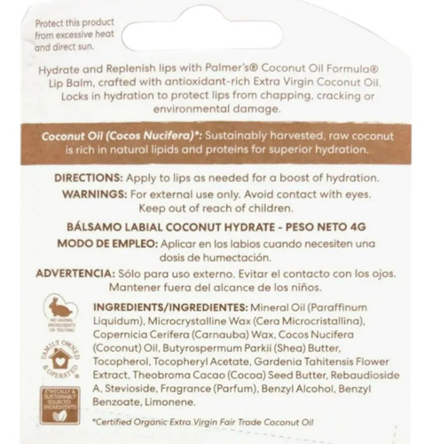 Bálsamo Labial Palmer's Coco Spf 15 4g