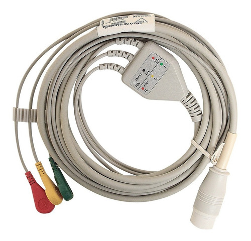 Cable Ecg De 3 Derivaciones Tipo Snap Compatible Philips/hp