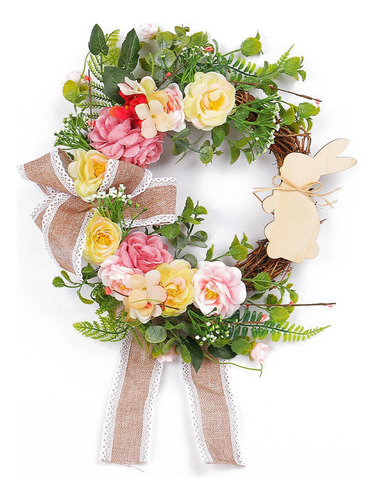 Corona De Conejito De Pascua, Corona De Plantas Artificiales