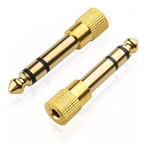 Adaptador Stereo Plug 1/4 6.5 Mm A Jack 3.5mm Niquel Premium