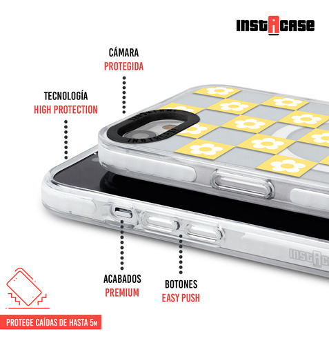 Funda Para iPhone Magsafe Para Mujer Nombre Flores Cuadros