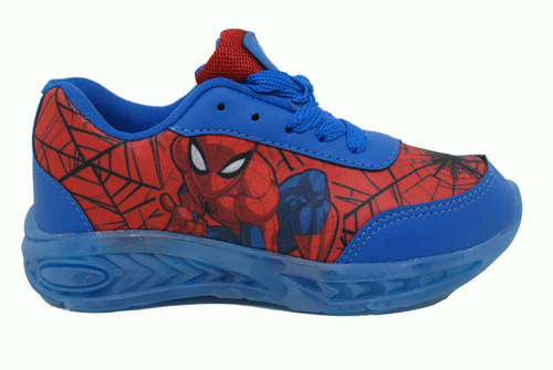 Zapatilla Marvel Spiderman Base Led Rojo/azul Niño Deporfan 