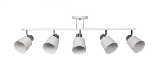 Aplique Spot Riel 5 Luces Pepa Vintage Movil E-27 Apto Led F Estructura Blanco/cromo