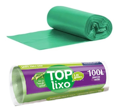 Saco Lixo Sustentável Biodegradável I'm Green 15/30/50/100 L