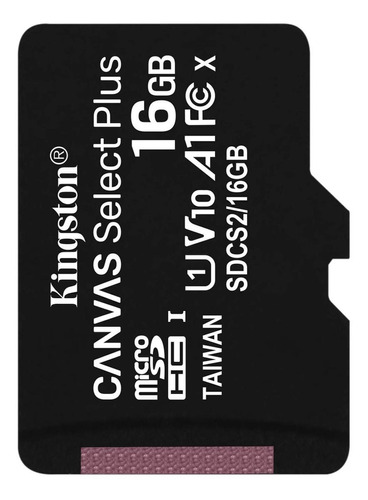 Tarjeta de memoria Kingston SDCS2  Canvas Select Plus con adaptador SD 16GB