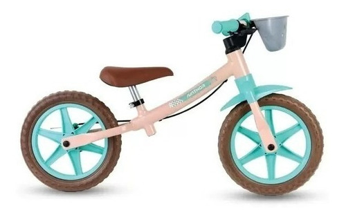 Bicicleta Infantil Sem Pedal Balance Aro 12 Bike Love Nathor Cor Rosa-claro