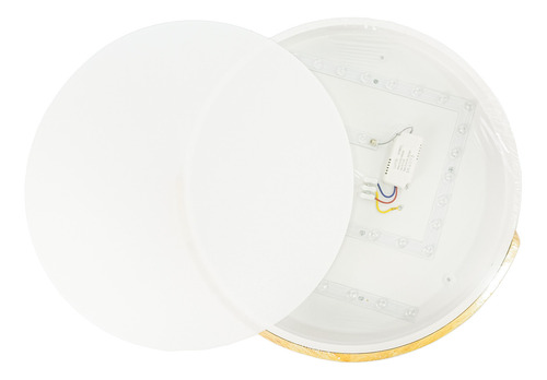 Plafon Led 36w Techo Madera Redondo Lampara Lumie Fria Estructura Luz fría