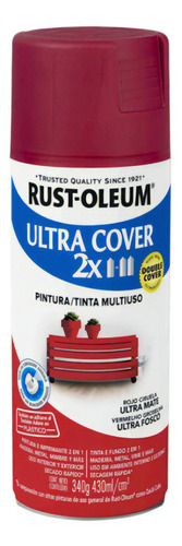 Pintura Aerosol Ultra Cover 2x 420 Ml / 340 Gr. Rust Oleum Color Rojo Ciruela Ultra Mate