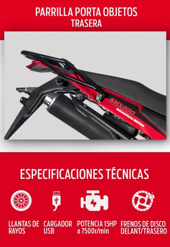 Imagen 6 de 11 de Gilera Smx 200 Adventure 0km 2022 Touring Skua Triax Texana