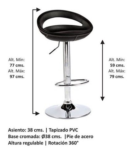 Banquetas Altas X2 Desayunador Cocina Taburete Pvc Ct