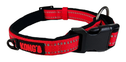 Coleira P/ Cachorro Kong Nylon Collar Vermelha M - 34 A 50cm