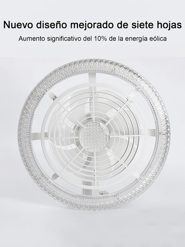 Lámpara Con Ventilador Techo 7 Aspas 150w Con Luz 3 Colores