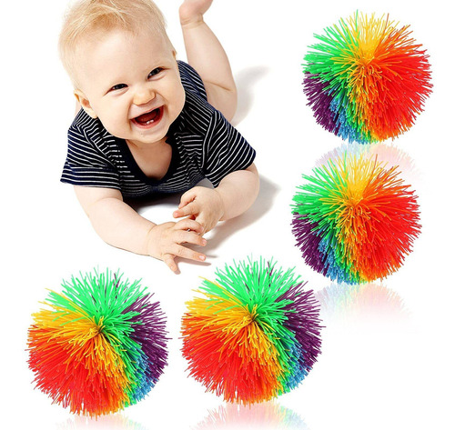 Pelotas De Bebé 4 Bolas Coloridas Koosh Bolas De Mono  Plb 