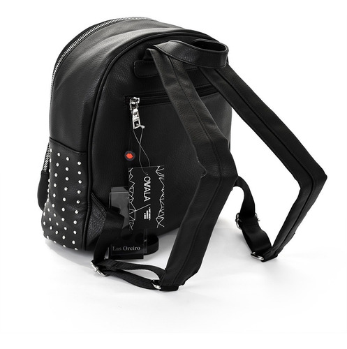 Imagen 4 de 6 de Mochila Mujer Urbana Las Oreiro Simil Cuero Corazon Tachas