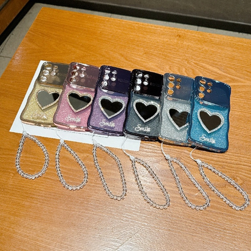 Funda Para Teléfono Samsung Galaxy S25 Plus/s25 Ultra/s25 Edge, Con Espejo Y Correa, Rizada Y Ondulada, A Prueba De Golpes