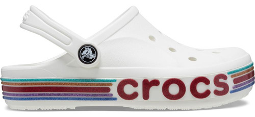 Sandália Crocs Classic Rainbow Glitter Clog T White