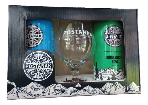 Gift Pack Regalo Cerveza Artesanal Postanak 2 Latas + Copa