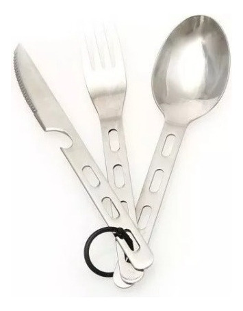 Set Cubiertos Utensilios Camping Cuchara Acero Inoxidable