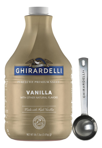 Ghirardelli Vanilla Sauce, Botella De 325 Ml  Con Cuchara Me