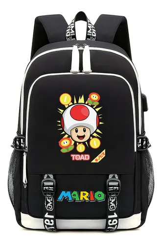 Mochilas Escolar Super Mario Adolescentes Moda Mochila Negro