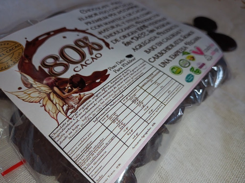 Imagen 5 de 6 de Chocolate 80% Gotas Chips Modelar Moldear X 250g Sin Azucar
