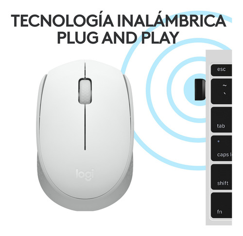 Mouse Inalámbrico Logitech M170 C/ Tecnología 2,4 Ghz Blanco