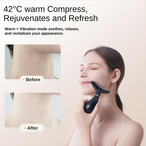 Masajeador Facial Viminto 3 En 1 Con Calor, Vibración Y Luz