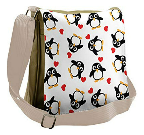 Bolso De Mensajero - Ambesonne Penguin Bag, Romance Heart Sh