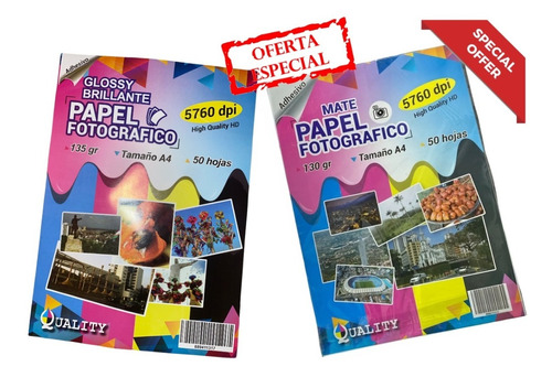 Papel Fotográfico Adhesivo Mate X12 Y Adhesivo Glossy X12