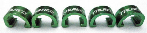 Imagem 2 de 3 de Presilha Clip Talreq Conduíte Hidráulico Alumínio Verde.