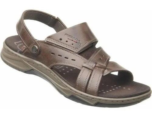 Sandalia Masculina Pegada Couro Legitimo Ortop dica 132203