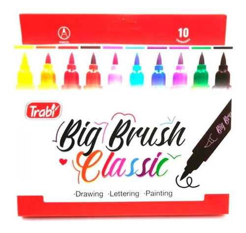 Marcadores Trabi Big Brush Classic Estuche X10 Colores Micro