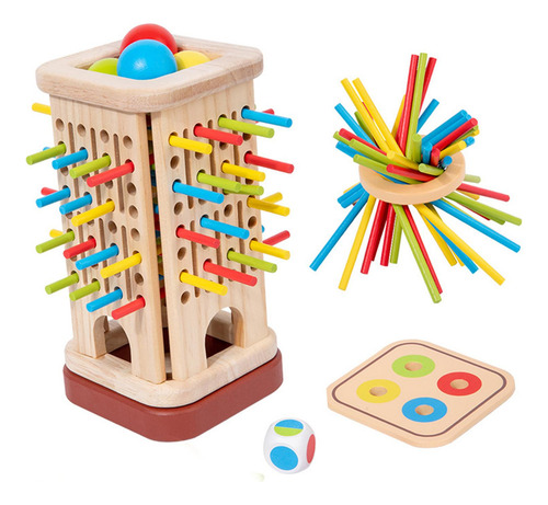 Juego De Dados De Palos De Colores, Juego De Viaje, Tablero