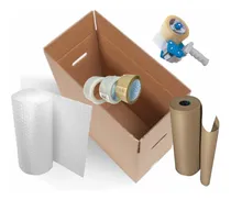 Comprar Cajas De Cartón 60x31x34 Kit Mudanza+ Tirro + Papel Burbuja