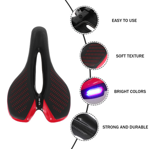 Asiento De Bicicleta Grips Bike Con Luces Traseras