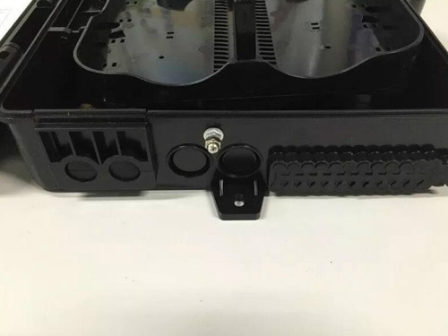 Kit C/2 Unidades Cto Caixa De Atendimento Fibra Óptica Ftth 24 Portas Preta Nf@