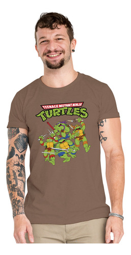 Polera Tortugas Ninja B Cartoon Algodón Orgánico Wiwi