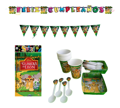 Kit Decoracion Completo Vasos+platos Guardia Leon 24niños