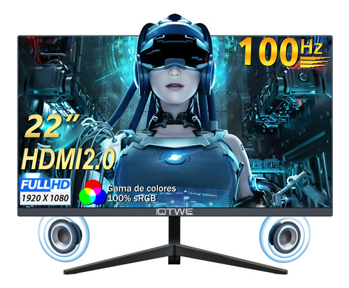Monitor Gamer Ips Pc Hdmi 2.0 Led 100 Hz 22'' Fhd Bocinas