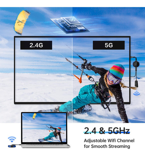Transmissor Sem Fio Usb C Usb E Receptor Hdmi, Extensor Sem