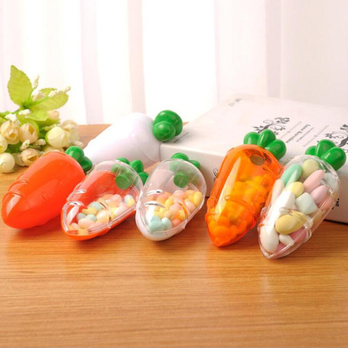 2x 10pcs Cajas De Dulces De Plástico De Zanahoria Dulces