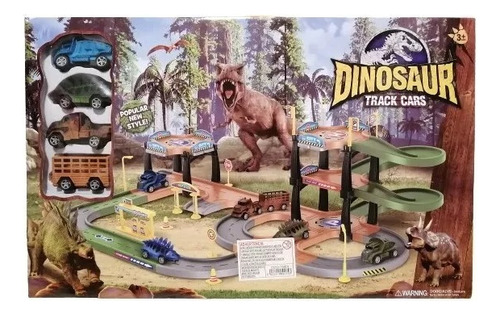 Pista De Auto De Dinosaurio Juguete Con 4 Autos Niño Gigante
