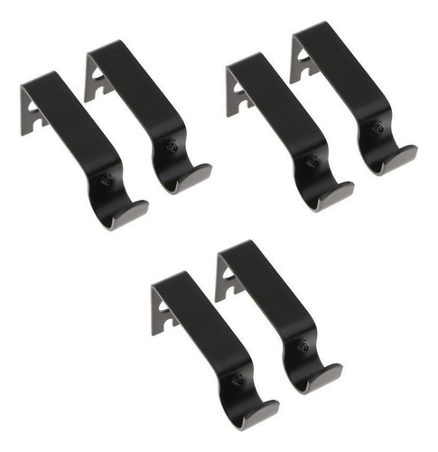 6 Pcs De Soporte Cortina Techo Negro Soportes Poste De Pared