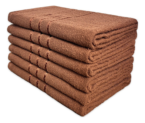 Kit 10 Toalha Banho Popular Boa Simples 100% Algodão Atacado Cor Marrom-escuro Lisa