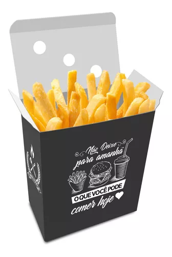 500 pçs Embalagem Batata Frita - Linha Black